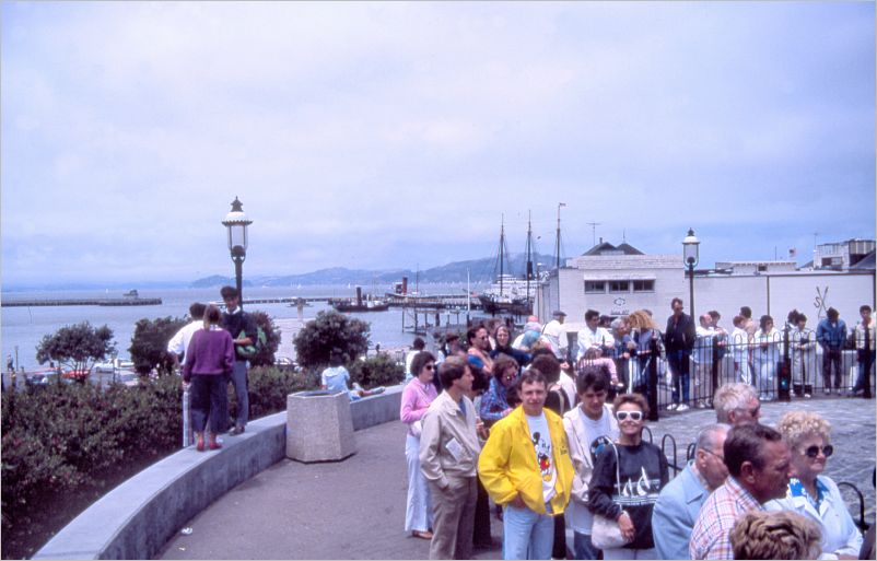 In line for the cable car ride